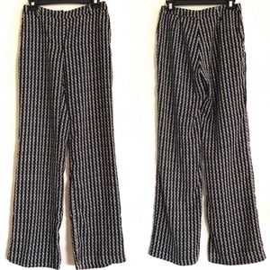Mango Suit Collection Black and White Striped Women's Pants